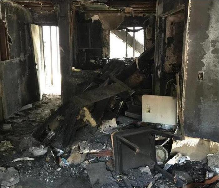 Severe fire loss in a residential home